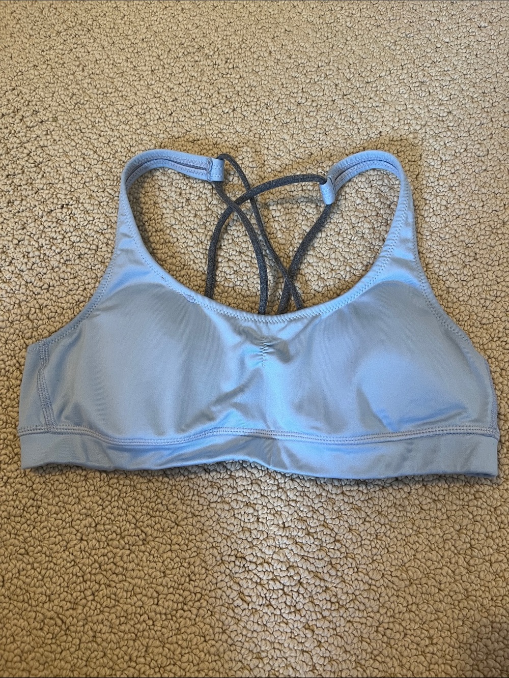 AERIE Light Blue Strappy Sports Bra - Women Intimates Medium